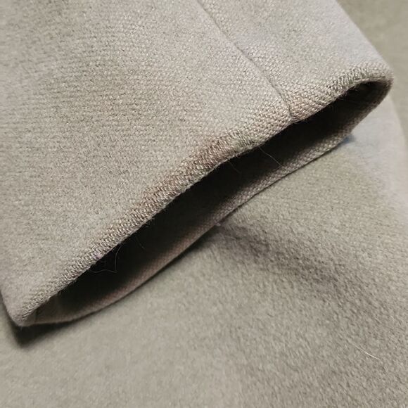 Pea Green Vintage 60s Cashmere Lambswool Peacoat Button Front Size XL - Picture 10 of 12